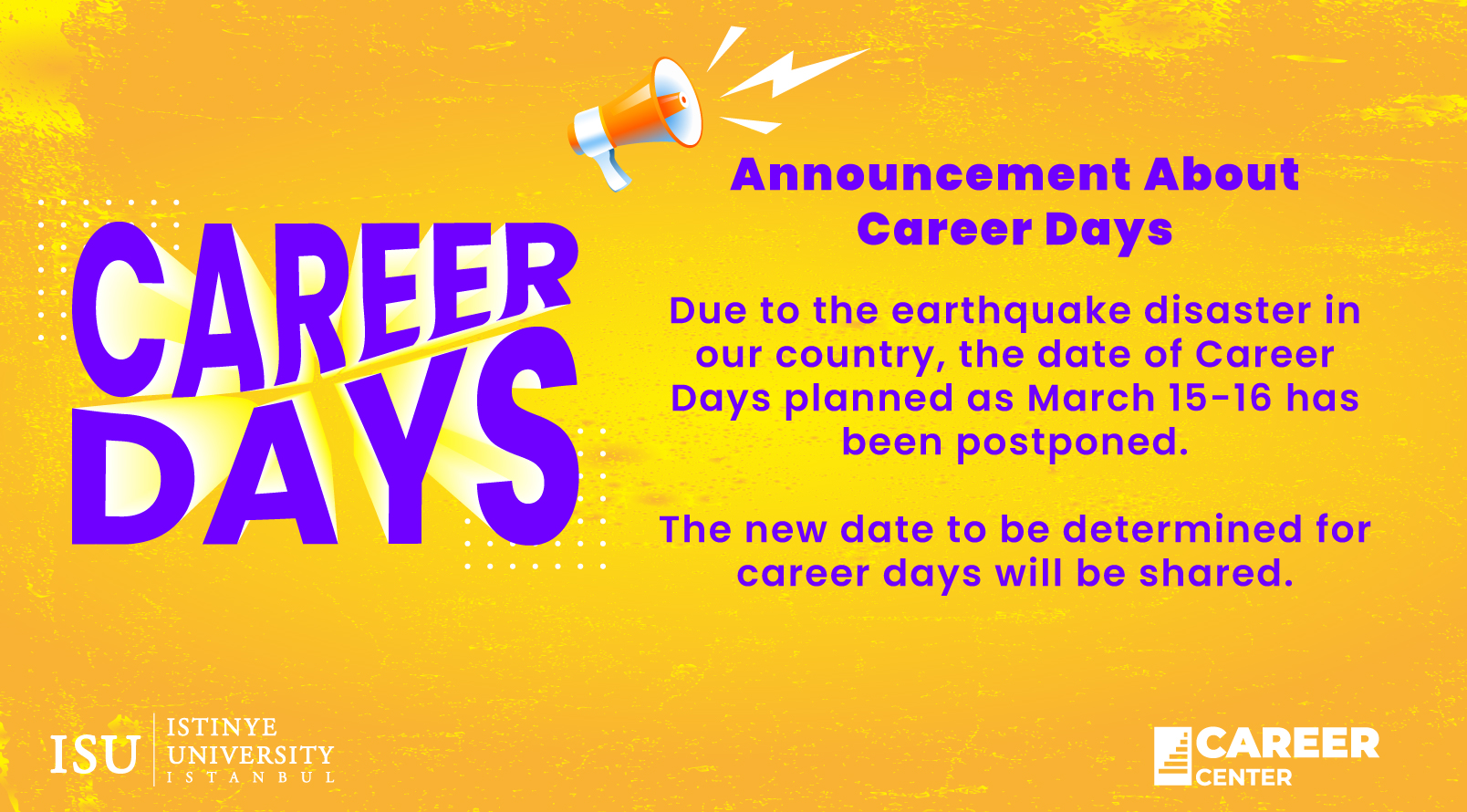  Date Postponed Career Days'23 Information